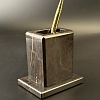 Настольный стакан для ручек из окаменелого дерева
